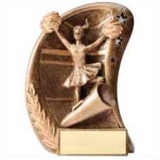 Cheerleading Swoosh Bronze Resin Trophy Award - 5 1/2''