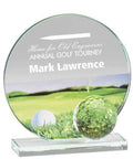 Golf On The Green Full-Color Glass Trophy Award