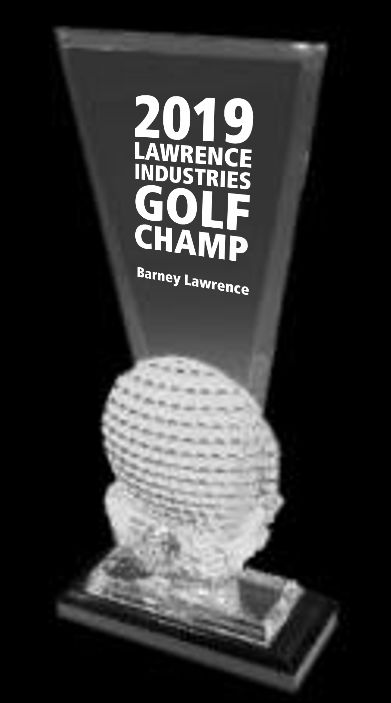 Cut Crystal Golf Ball Keystone Trophy Award- 10"