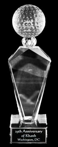 Deco Golf Ball Crystal Trophy Award