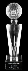 Elegante Golf Ball Crystal Trophy Award - 12"