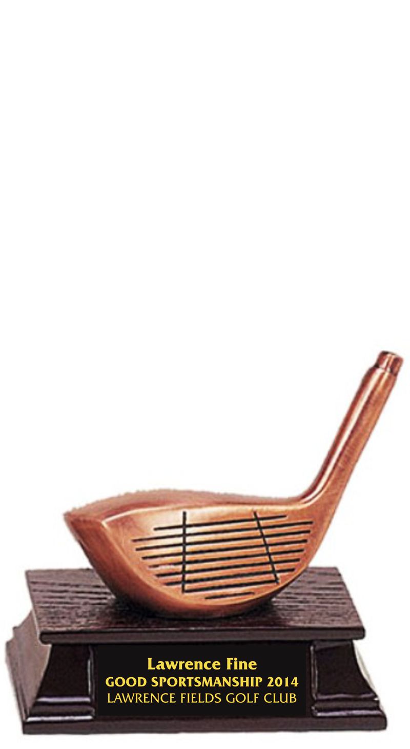 Bronze Driver Golf Club Trophy Award - 5"