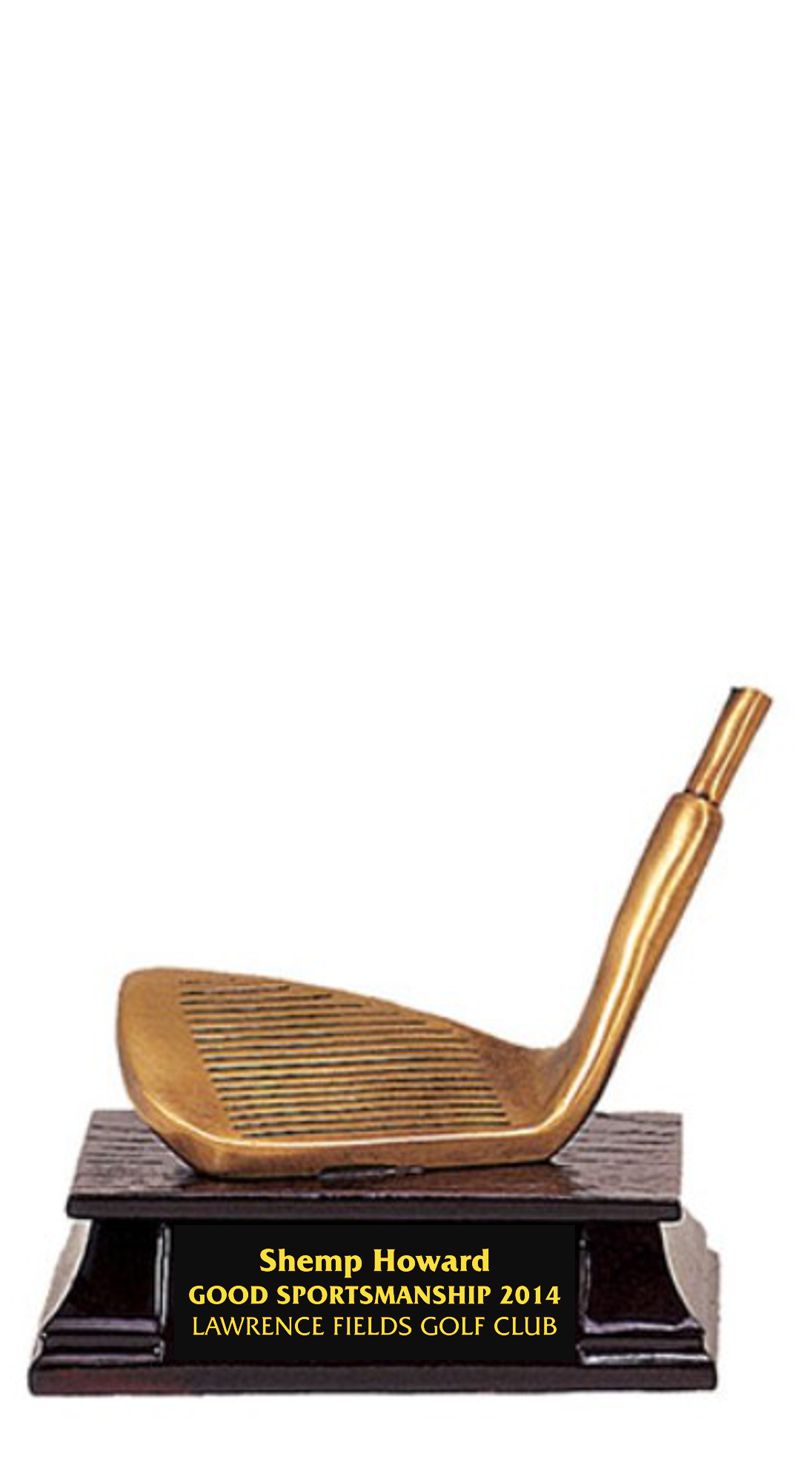 Bronze Iron Golf Club Trophy Award - 5"