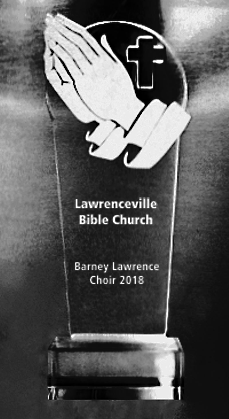 Praying Hands Acrylic Trophy Award