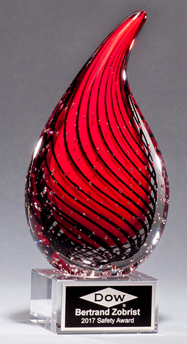 Red Drop Color Crystal Trophy Award