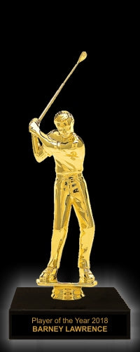 Black Marble Base with Gold Statuette