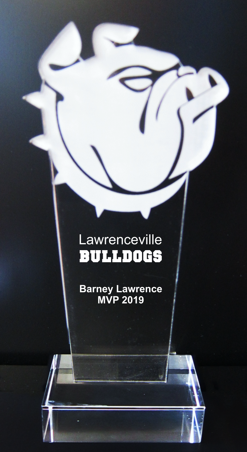 Acrylic Bulldog Mascot Trophy Award