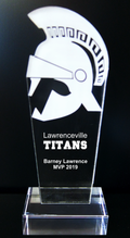 Acrylic Trojan Warrior Spartan Titan Mascot Trophy Award