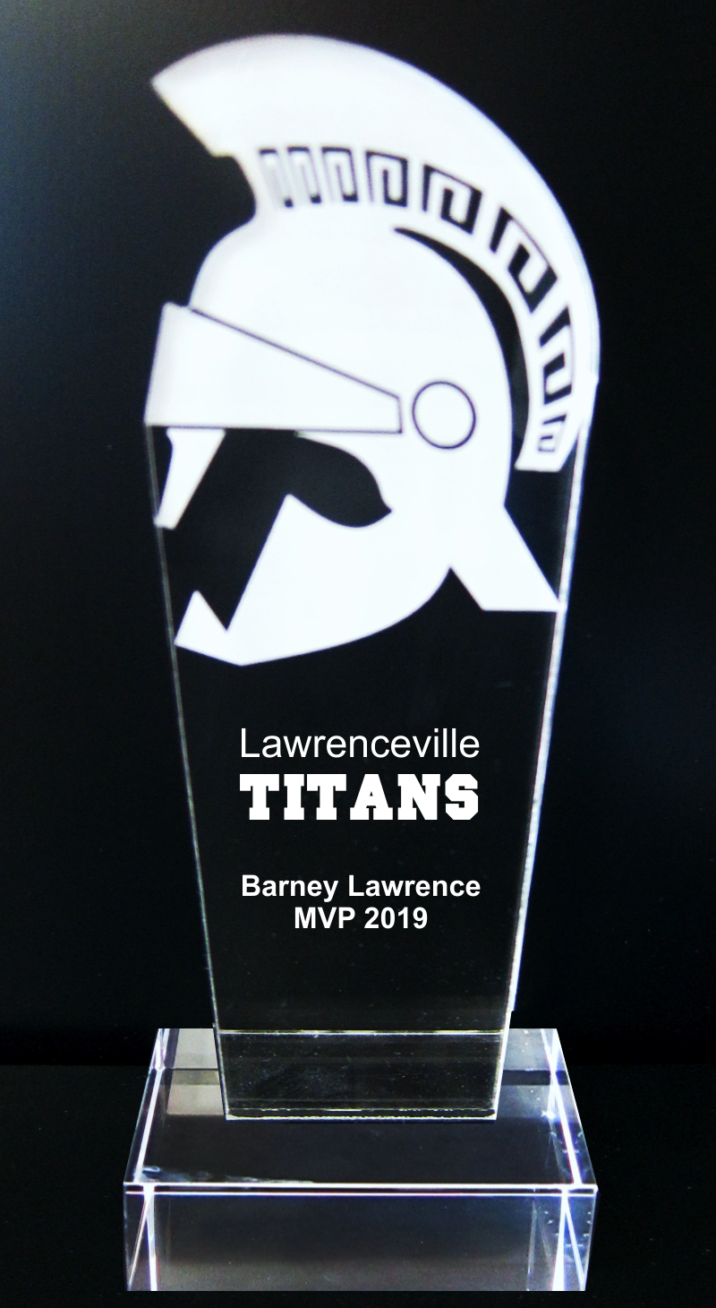 Acrylic Trojan Warrior Spartan Titan Mascot Trophy Award