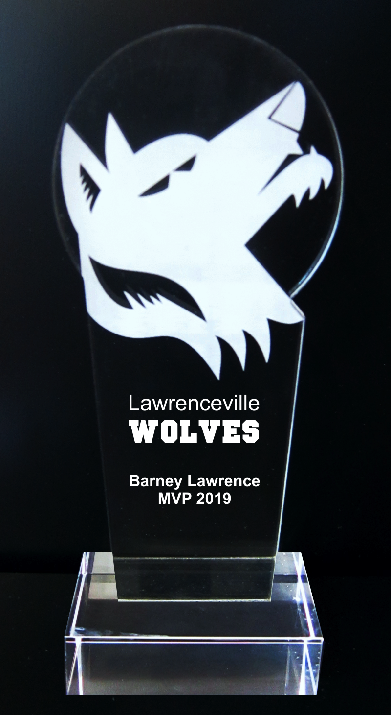Wolf Mascot Acrylic Trophy Award - 9-1/2''
