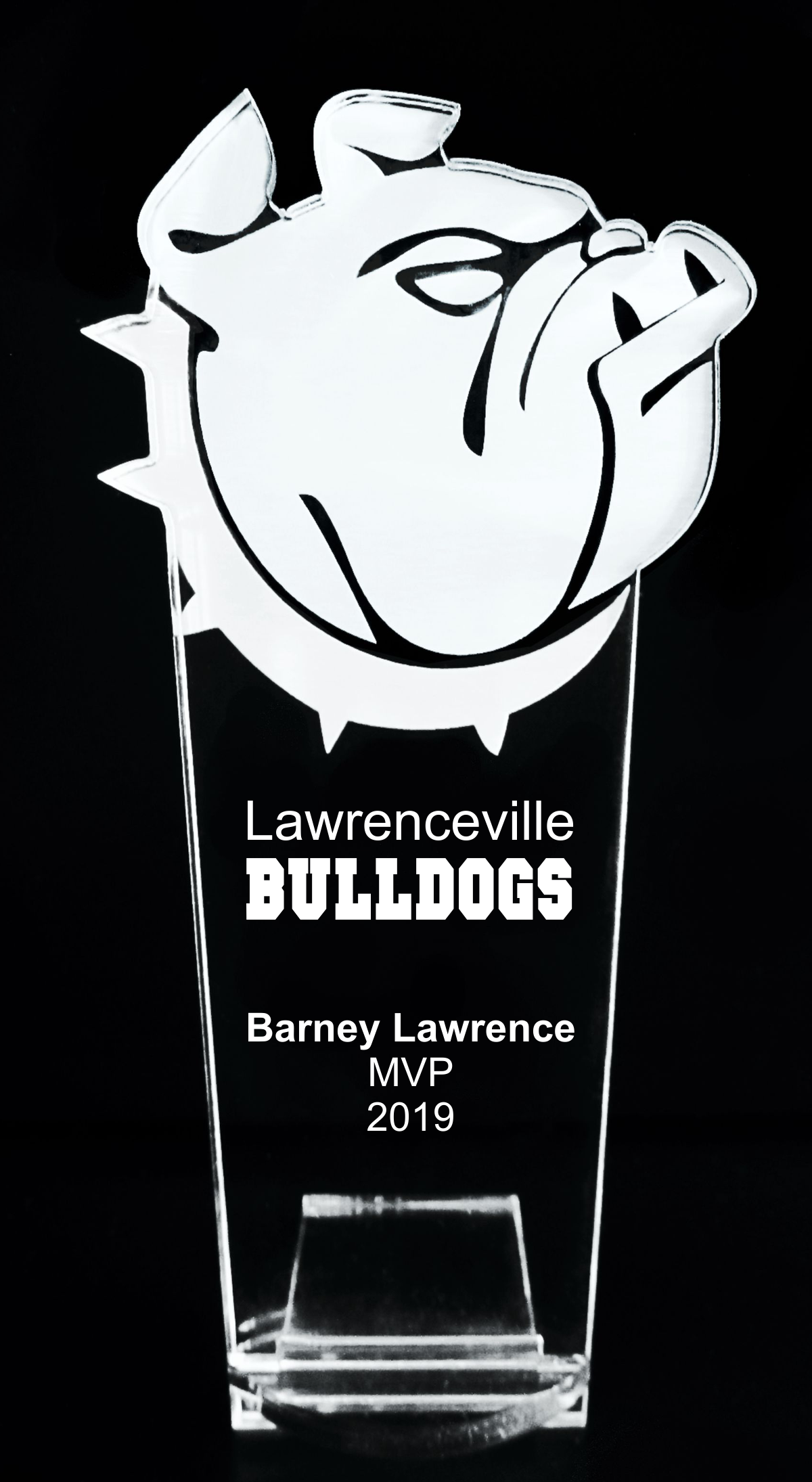 VALUE LINE Bulldog Mascot Acrylic Trophy Award