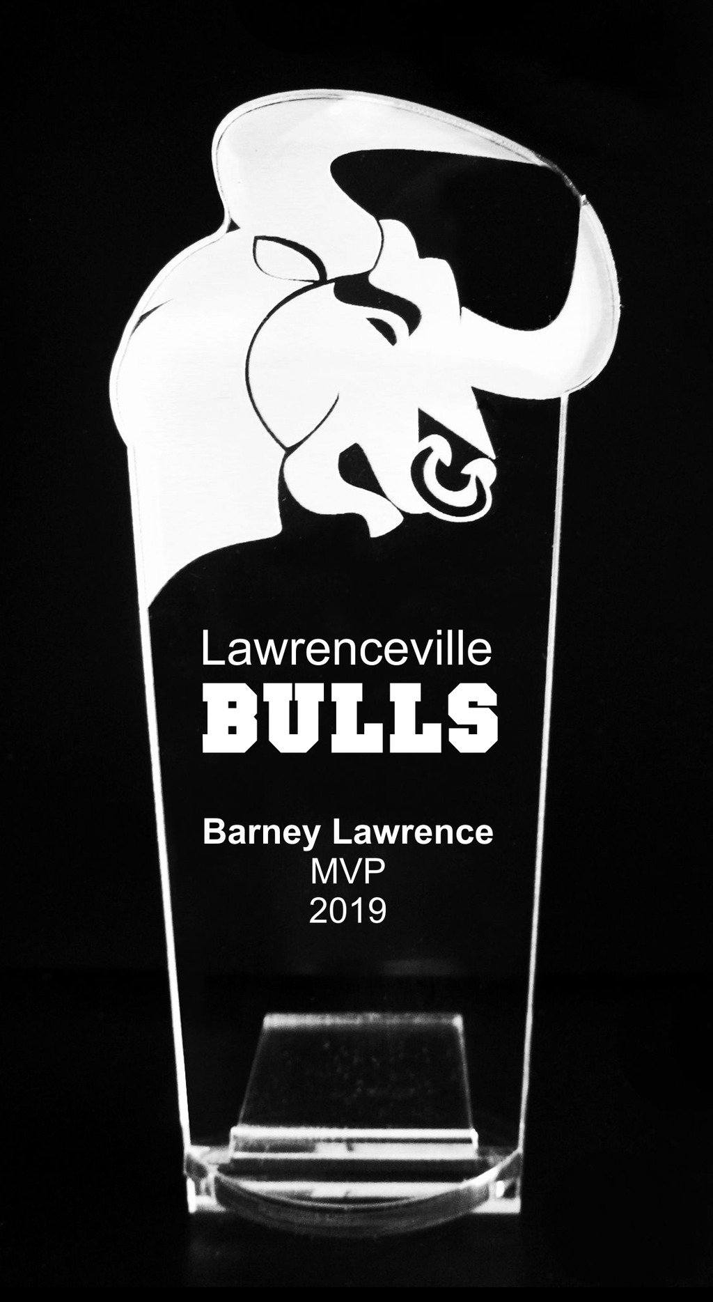 VALUE LINE Bull Mascot Acrylic Trophy Award