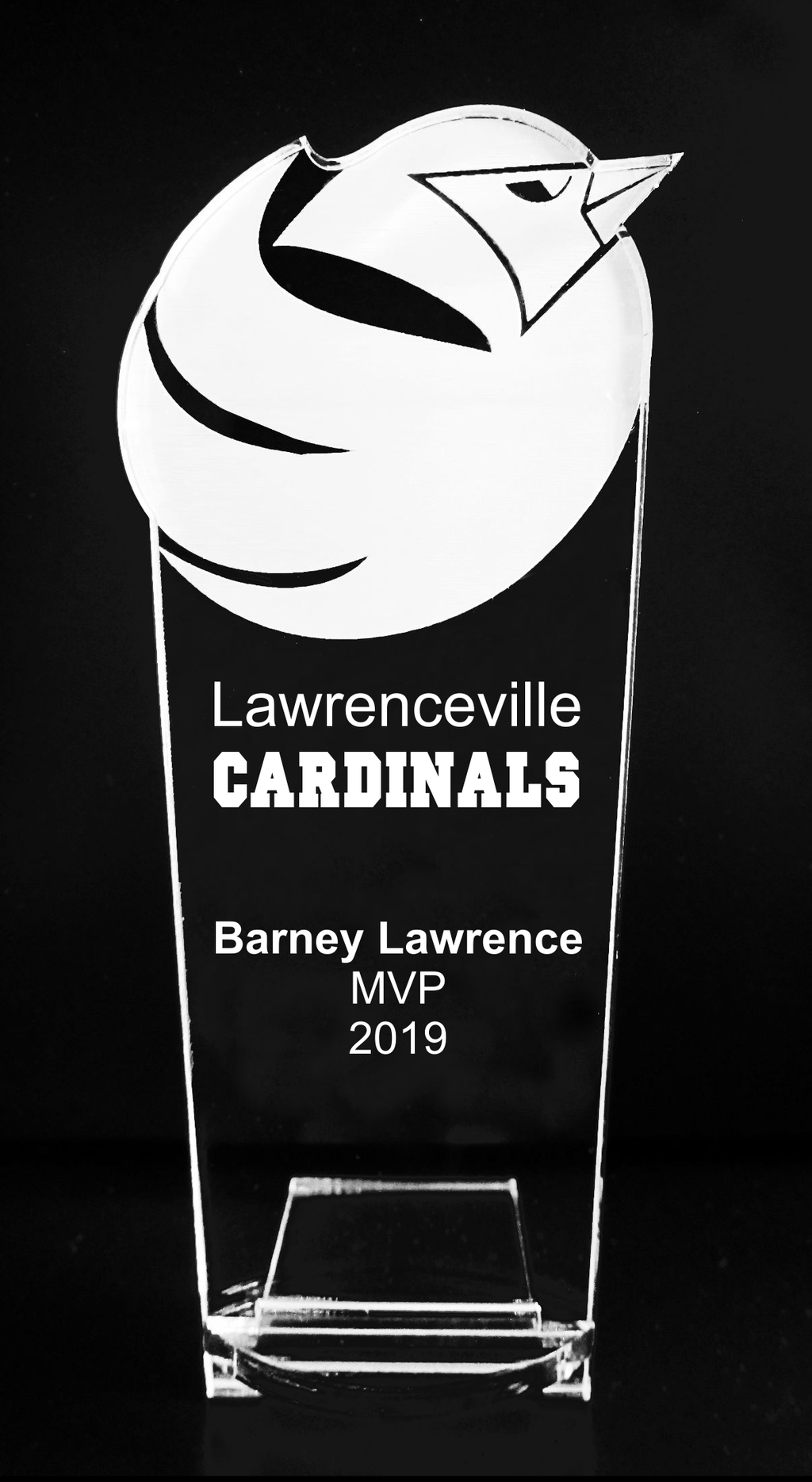 VALUE LINE Acrylic Cardinal Mascot Trophy Award