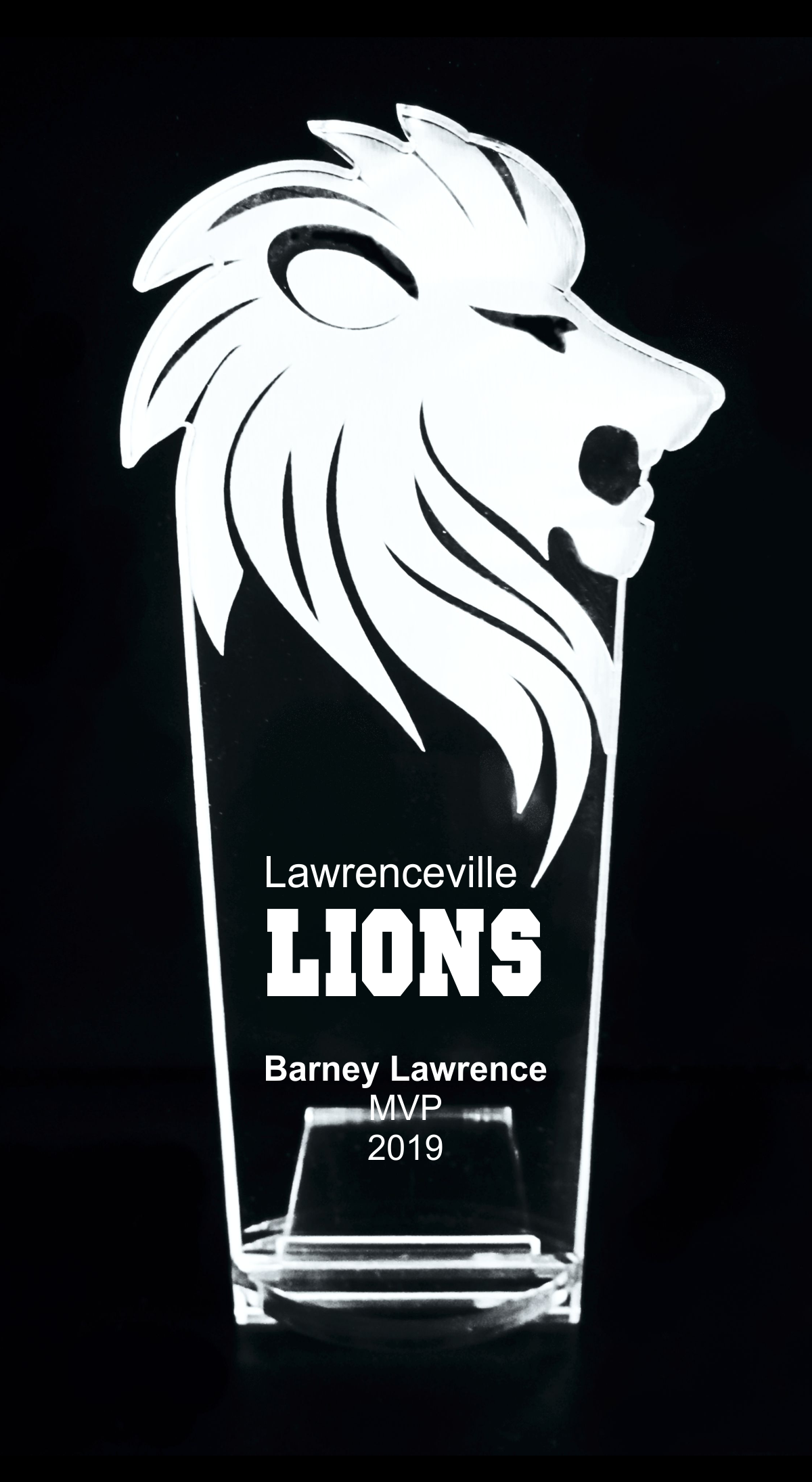 VALUE LINE Lion Acrylic Mascot Trophy Award