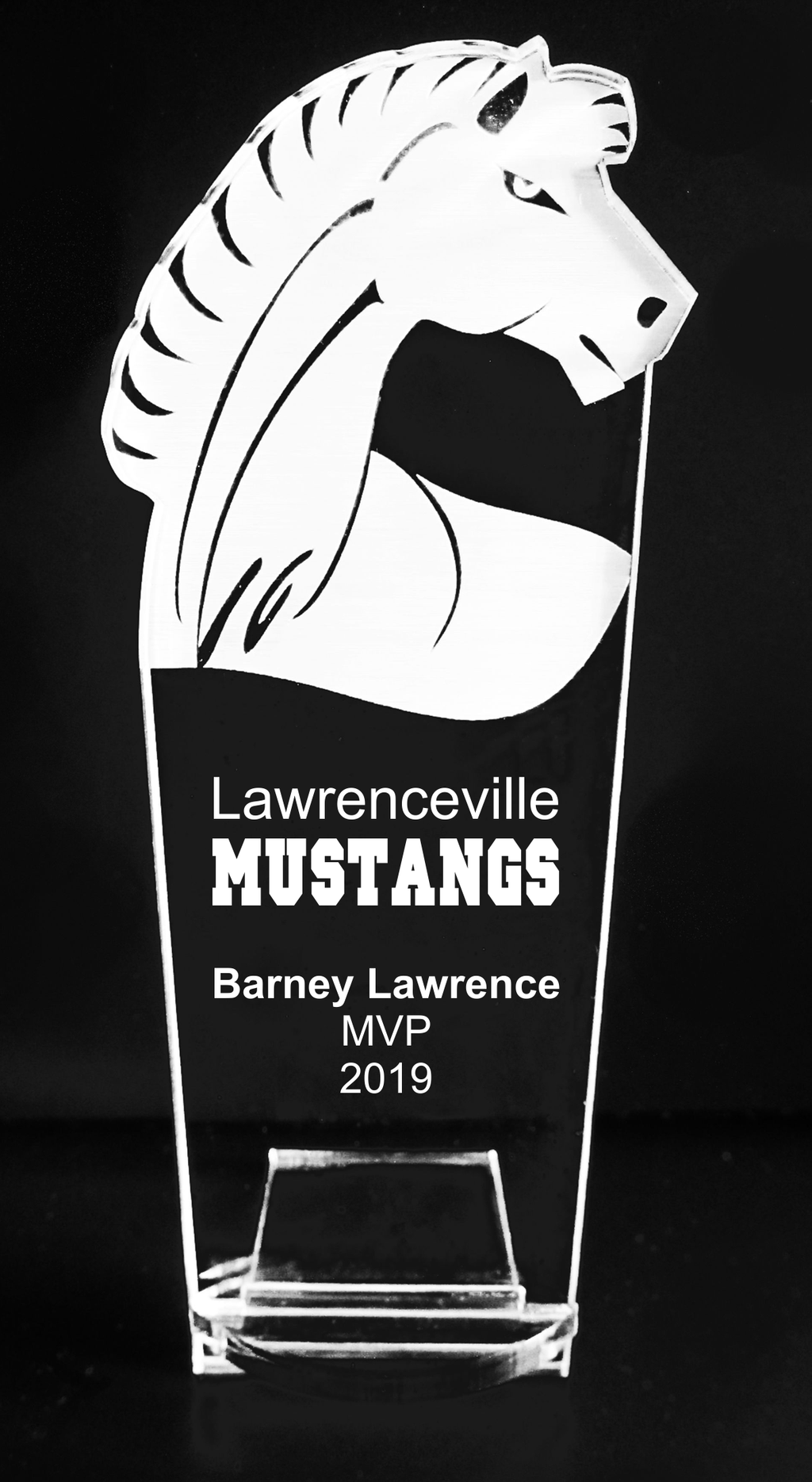 VALUE LINE Mustang - Maverick - Stallion Mascot Acrylic Trophy Award
