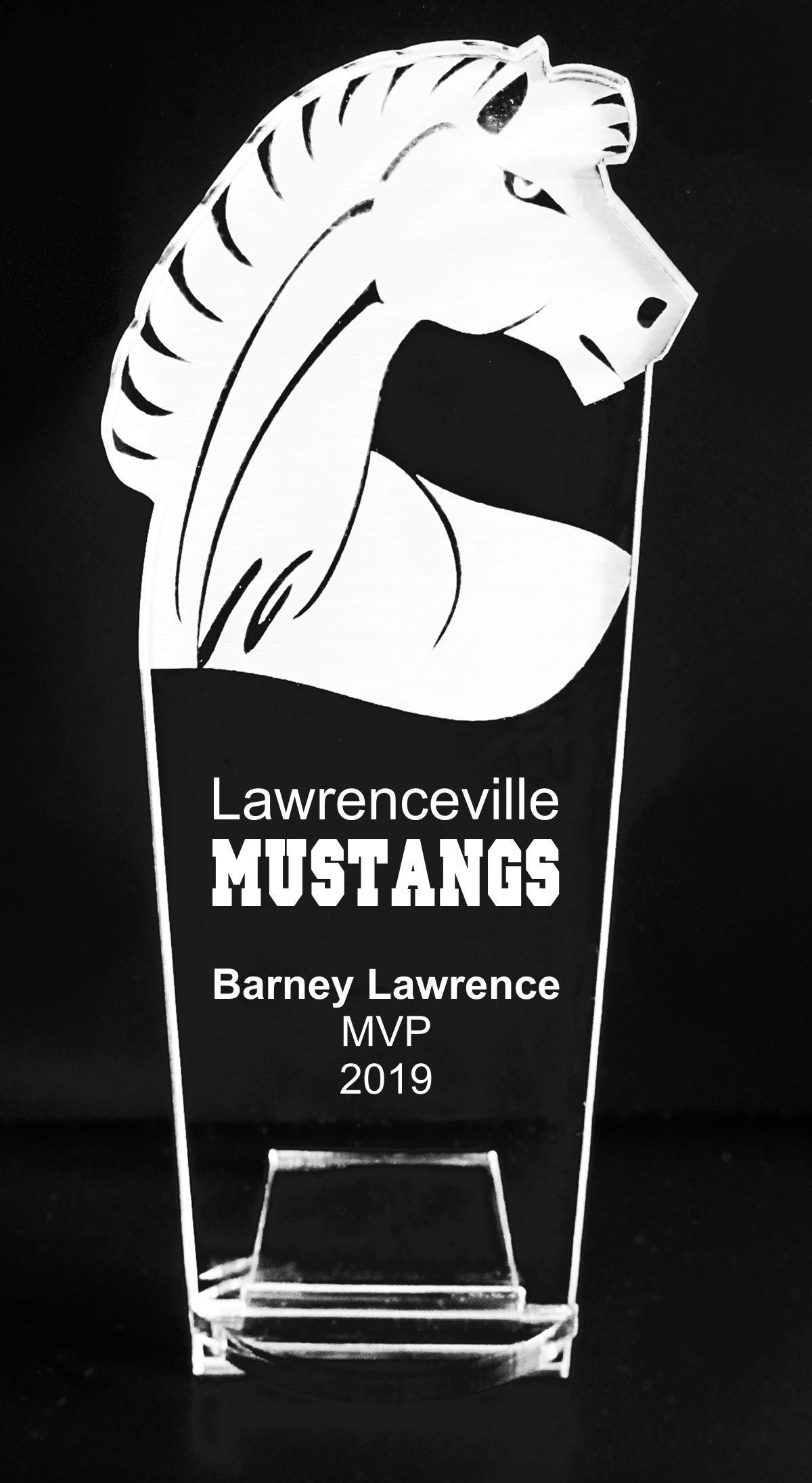 VALUE LINE Mustang - Maverick - Stallion Mascot Acrylic Trophy Award