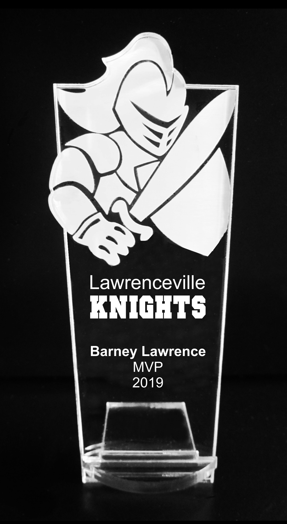 VALUE LINE Knight - Crusader Acrylic Mascot Trophy Award