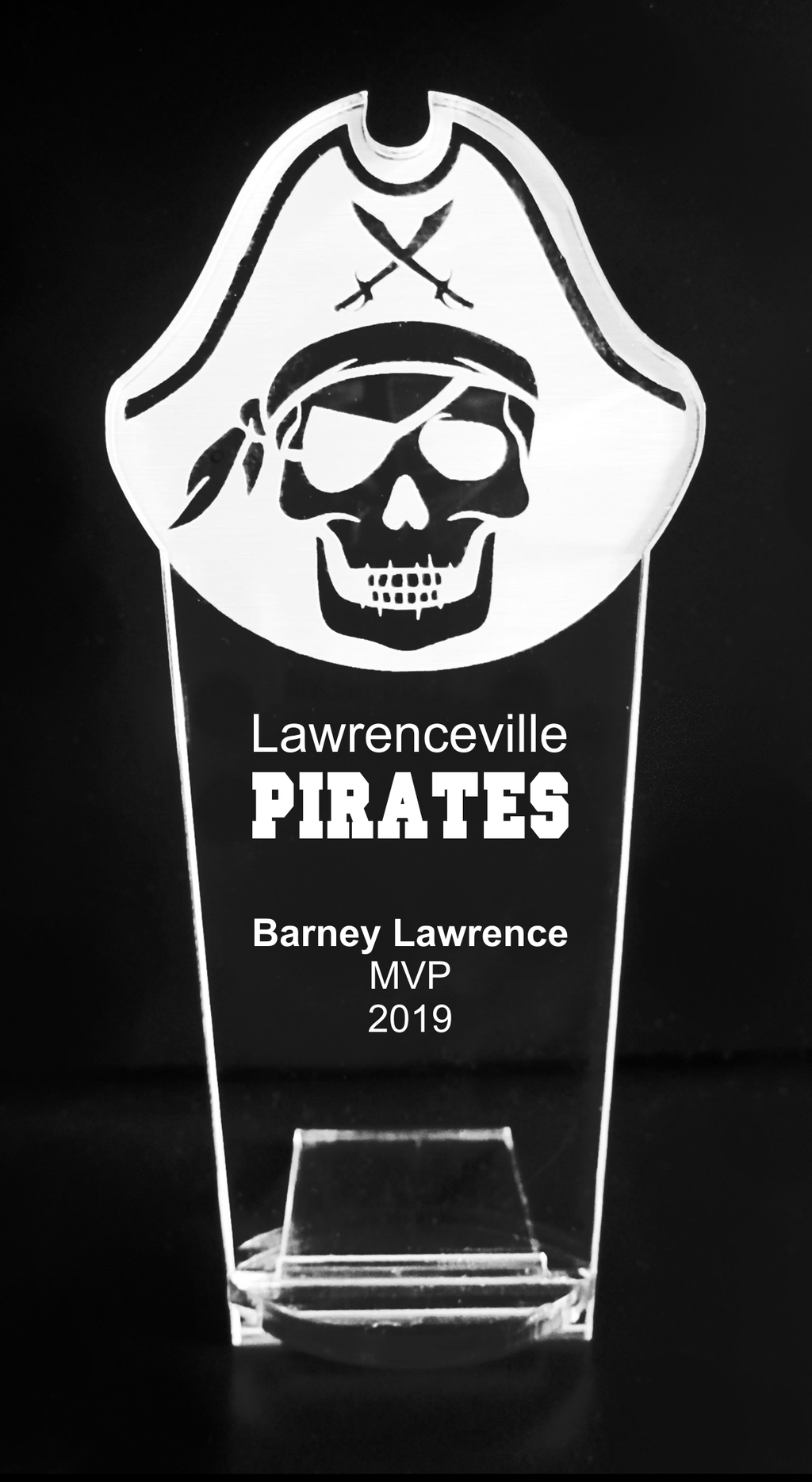 VALUE LINE Pirate Mascot Acrylic Trophy Award