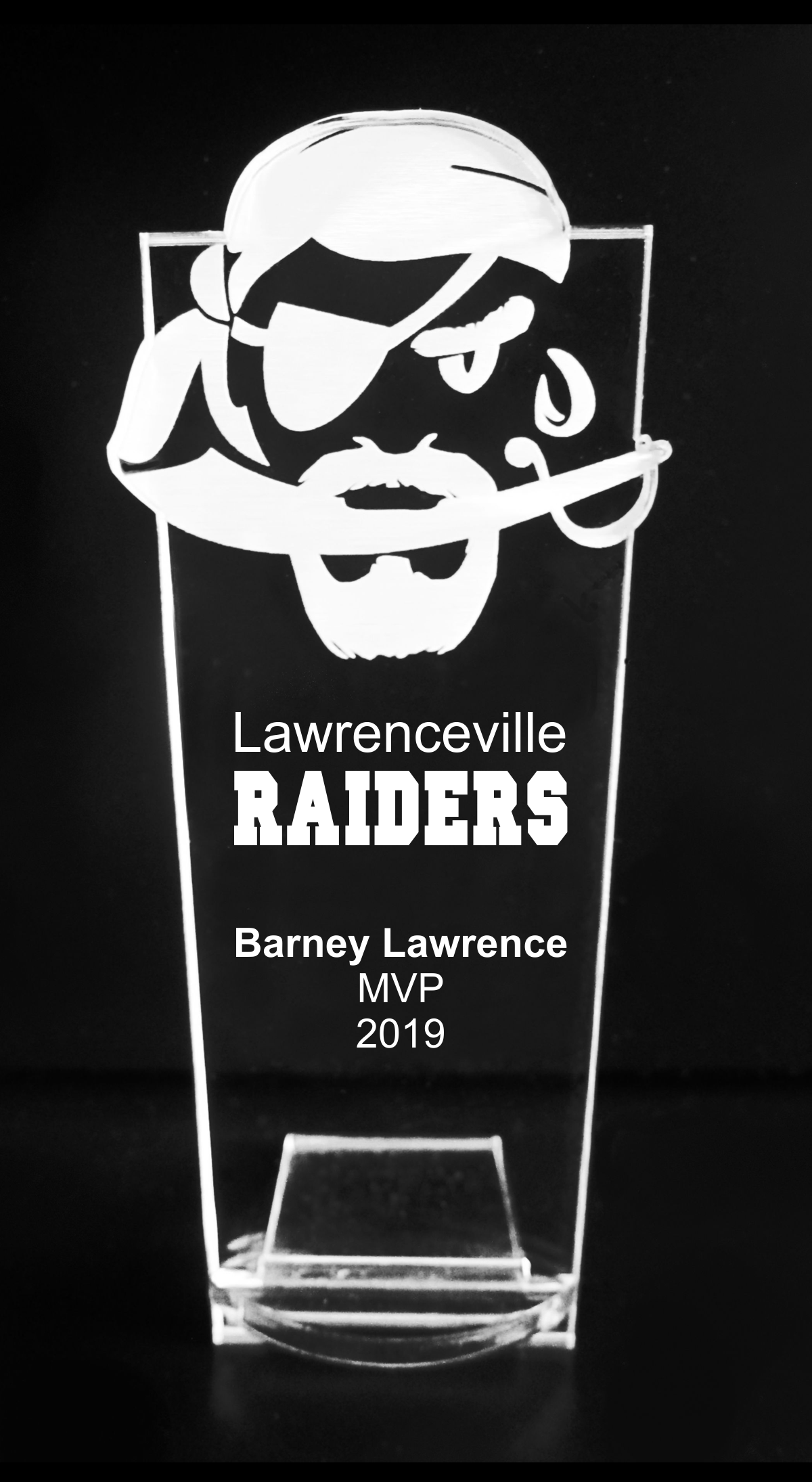 VALUE LINE Raider - Buccaneer - Pirate Mascot Acrylic Trophy Award