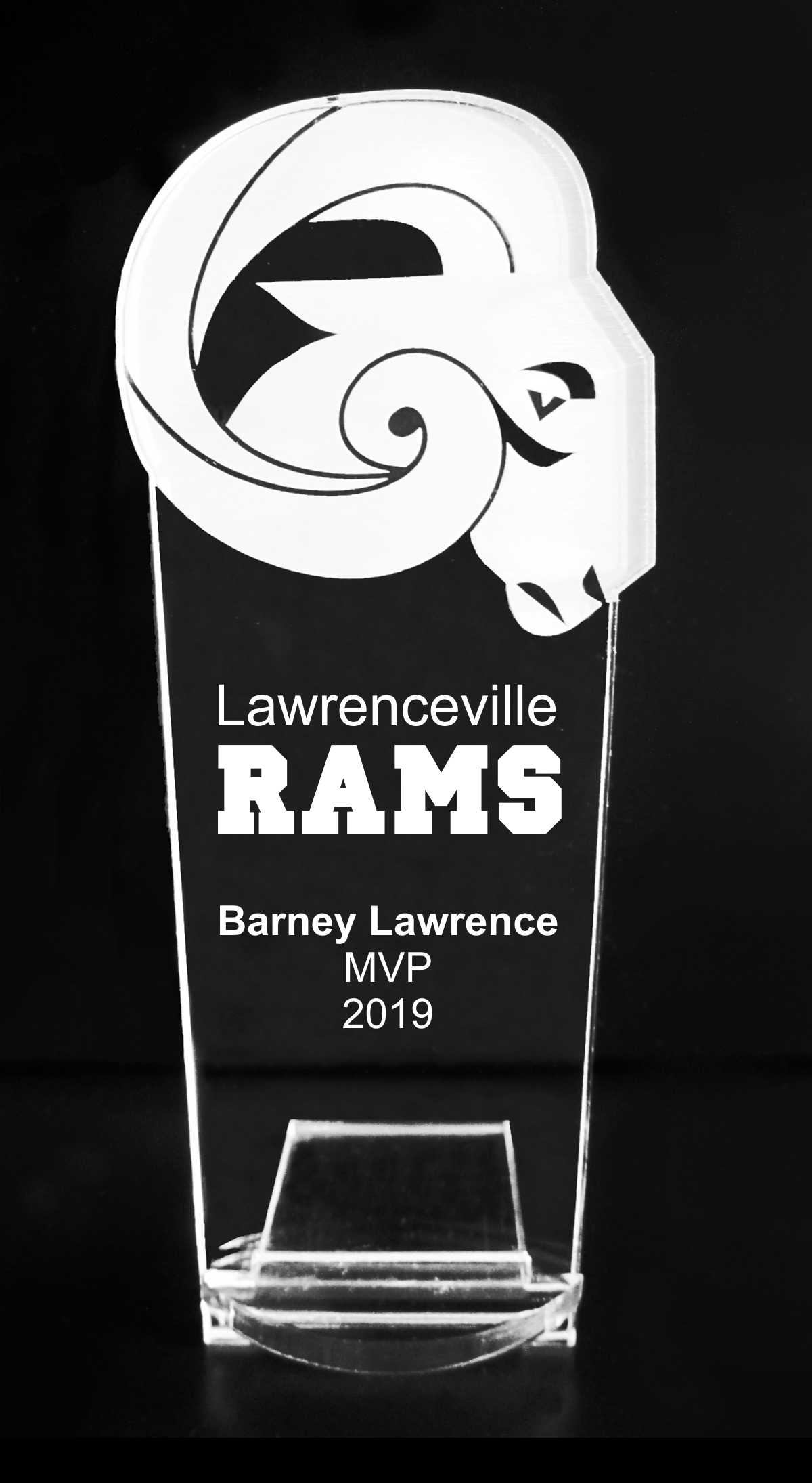 VALUE LINE Ram Mascot Acrylic Trophy Award