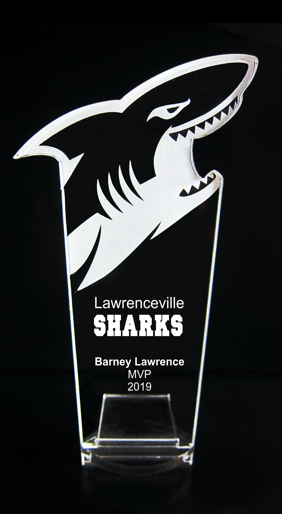 VALUE LINE Shark Mascot Acrylic Trophy Award