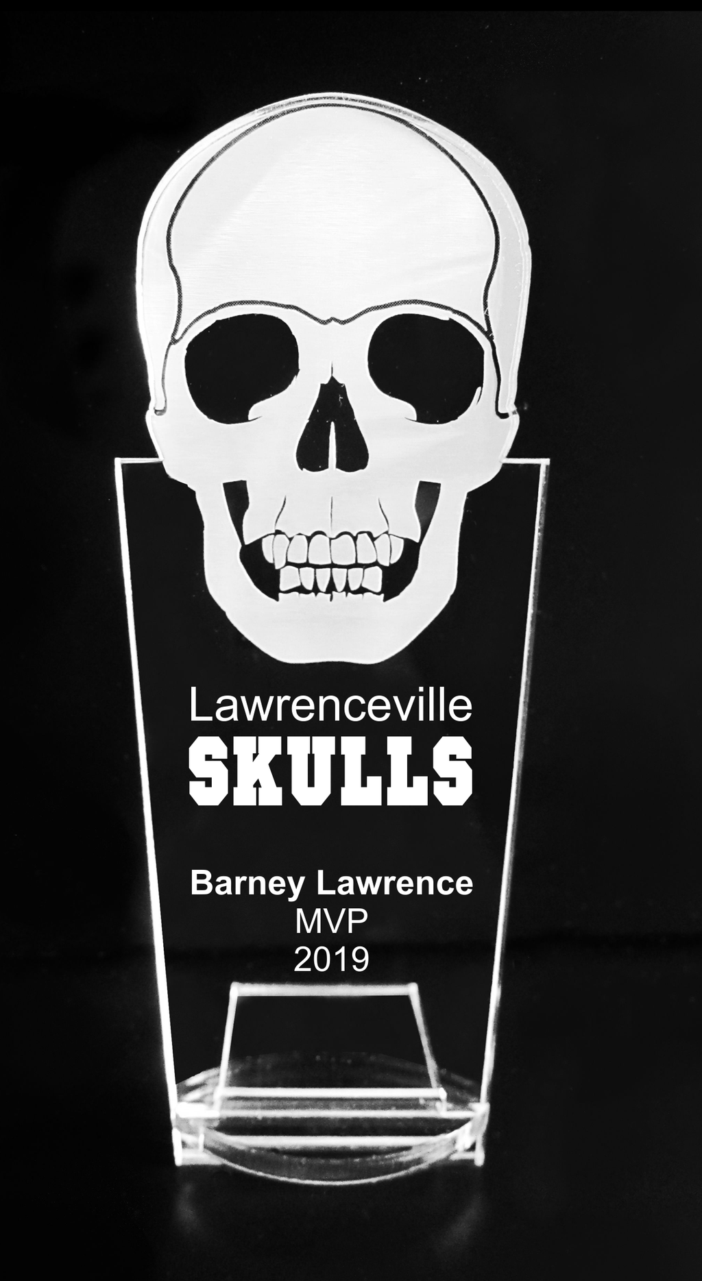 VALUE LINE Skull Mascot Acrylic Trophy Award