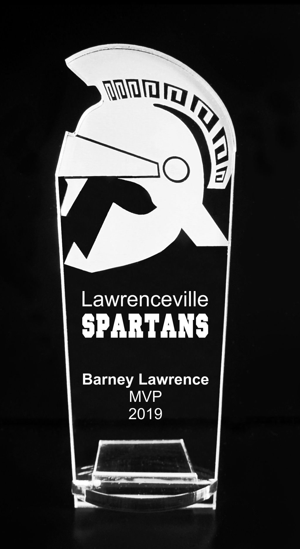 VALUE LINE Trojan Spartan Warrior Titan Mascot Acrylic Trophy Award