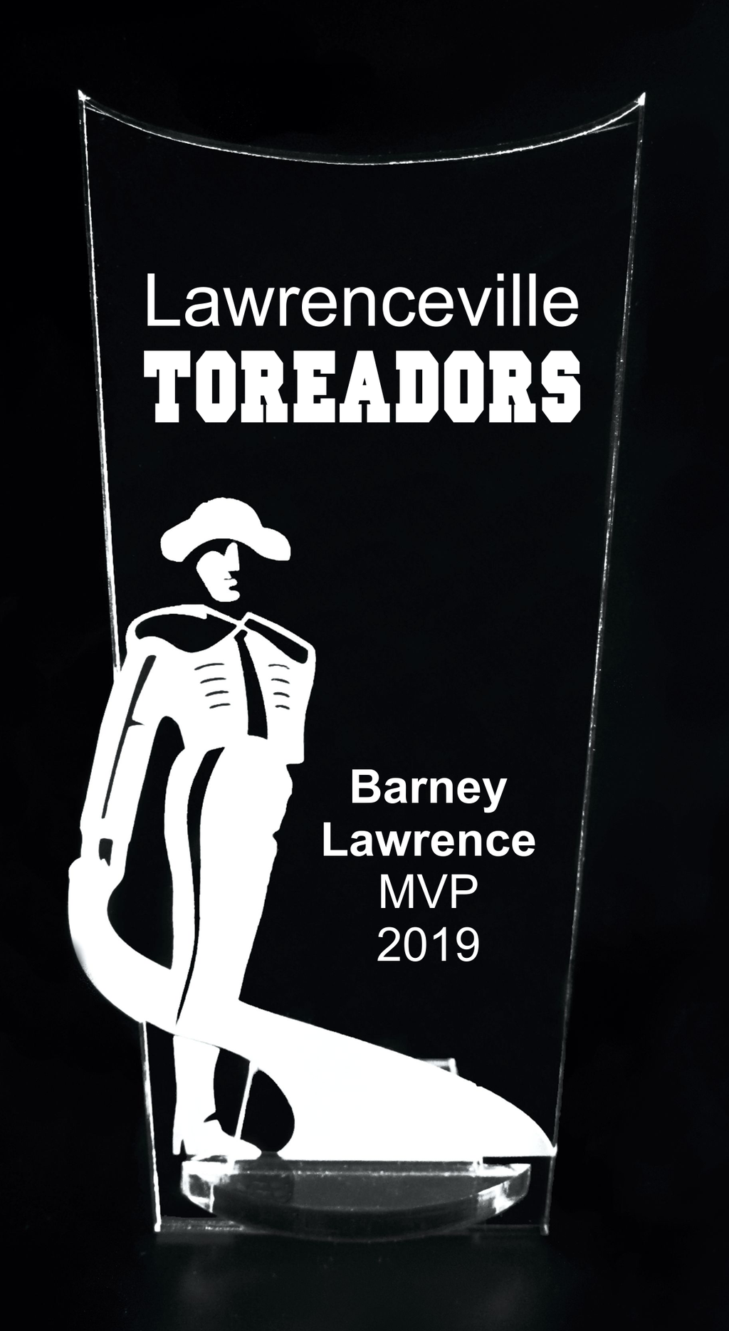 VALUE LINE Toreador Bullfighter Mascot Acrylic Trophy Award
