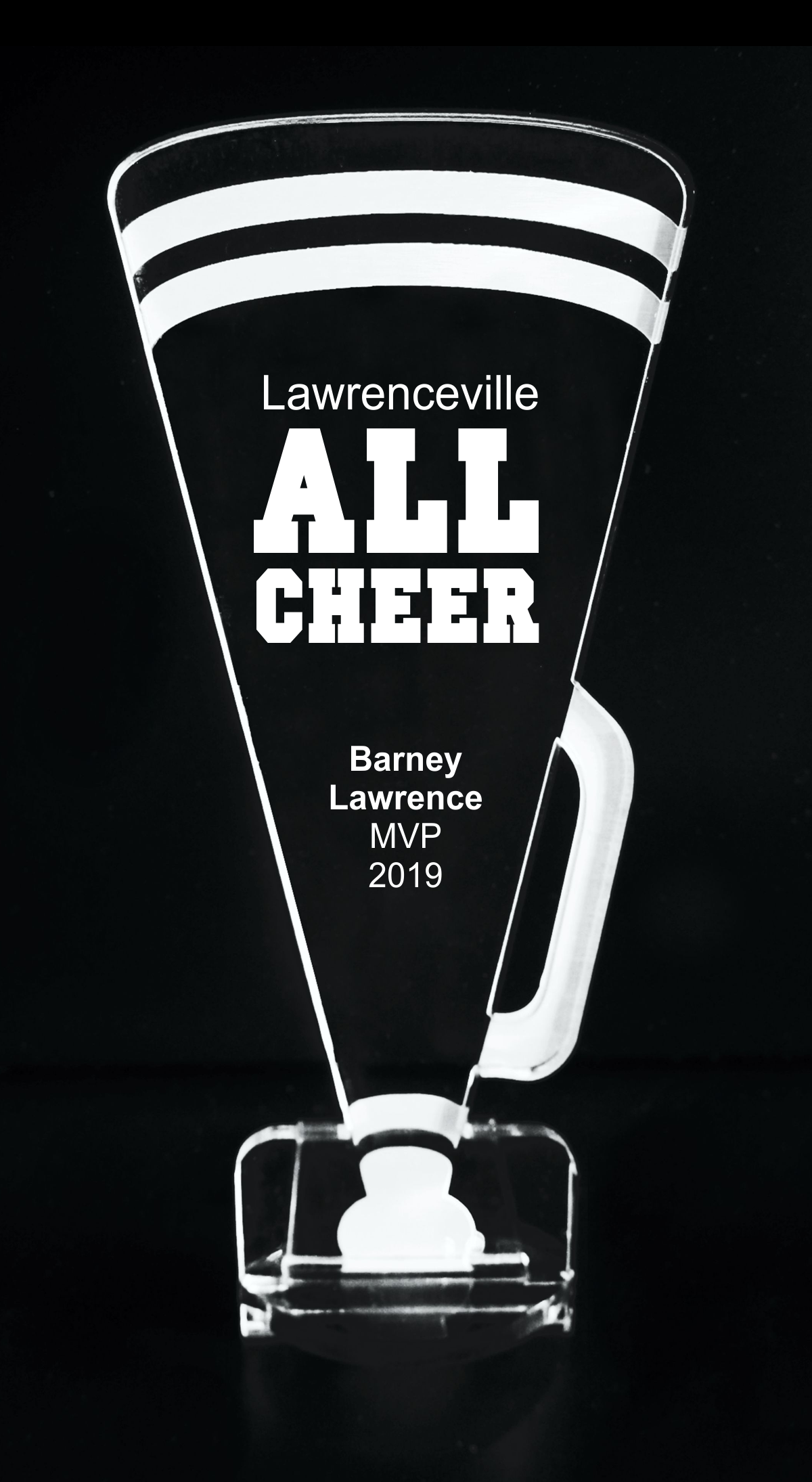 VALUE LINE Cheer Squad Megaphone Acrylic Trophy Award
