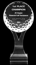 Acrylic Y Golf Ball Trophy Award - 10-1/2"
