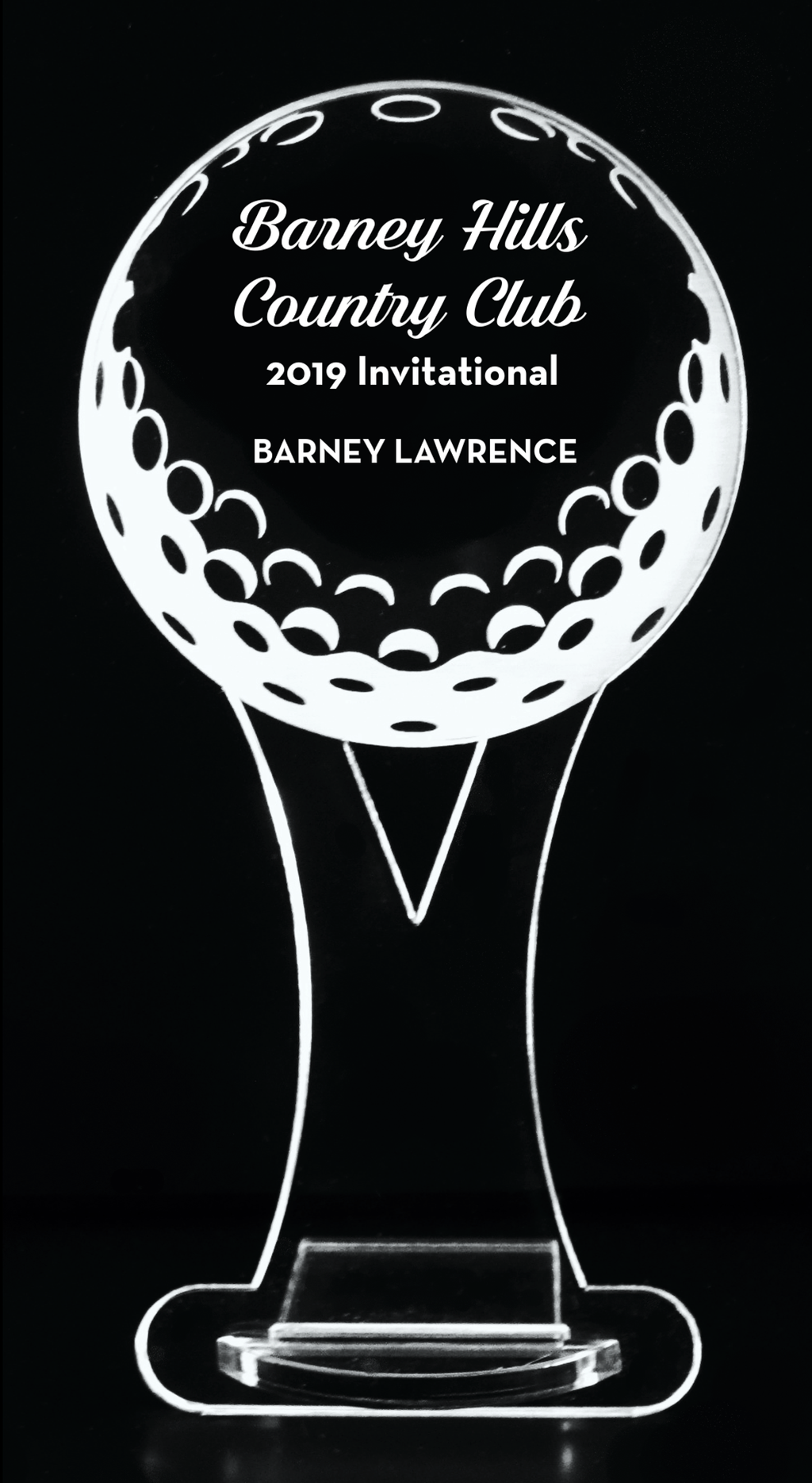 VALUE LINE Golf Ball on Tee Acrylic Trophy Award