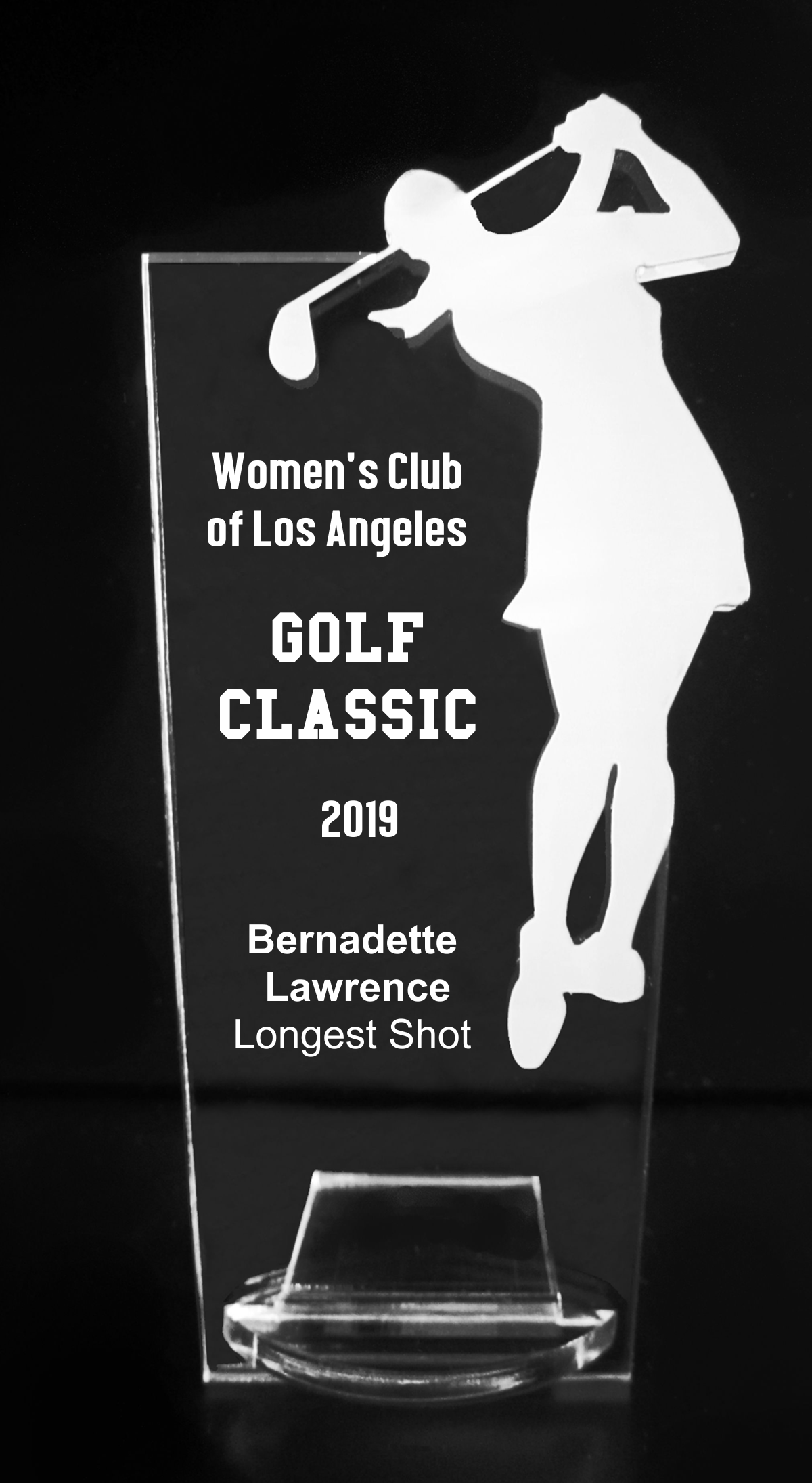 VALUE LINE Golf Woman Acrylic Trophy Award