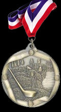 Silver Sports Medal with Neck Ribbon