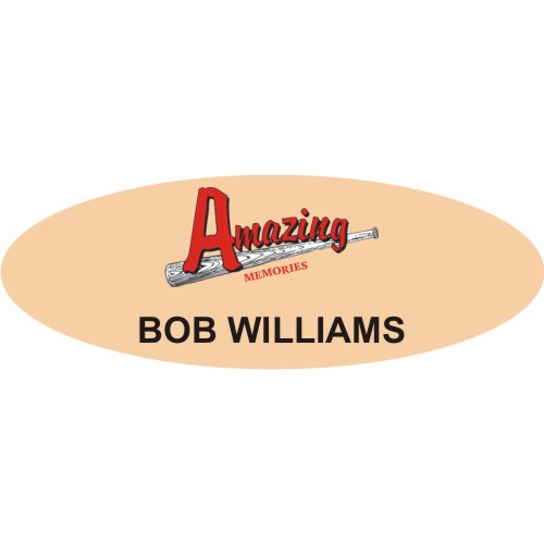 Acrylic Oval Full-Color Name Badges - 1.25" x 3.5