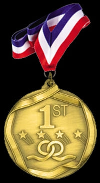 1st Place Gold Sports Medal with Neck Ribbon