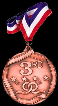 3rd Place Bronze Sports Medal with Neck Ribbon
