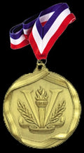 Victory Gold Sports Medal with Neck Ribbon