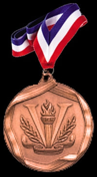 Victory Bronze Sports Medal with Neck Ribbon