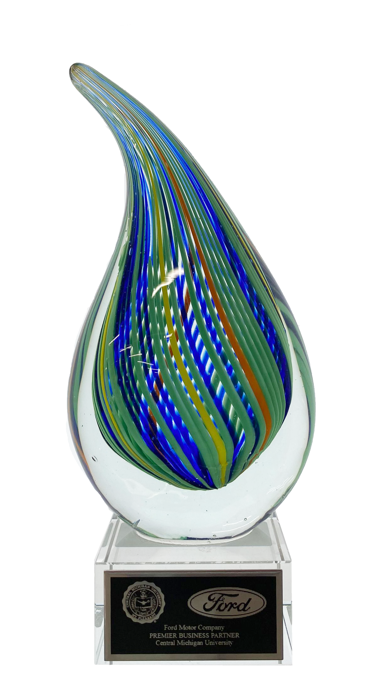 Color Crystal Candy Stripe Drop Trophy Award
