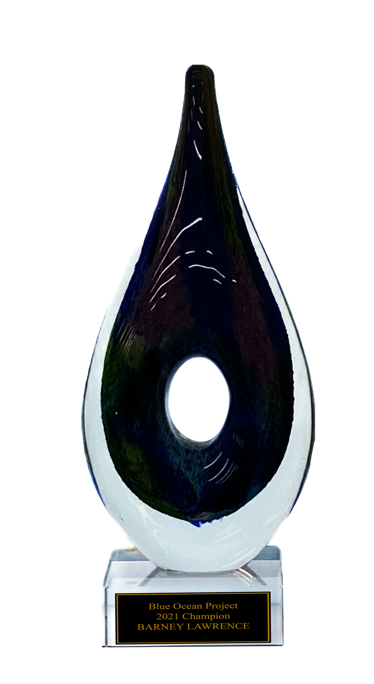 Color Crystal Dark Paint Drop Trophy Award