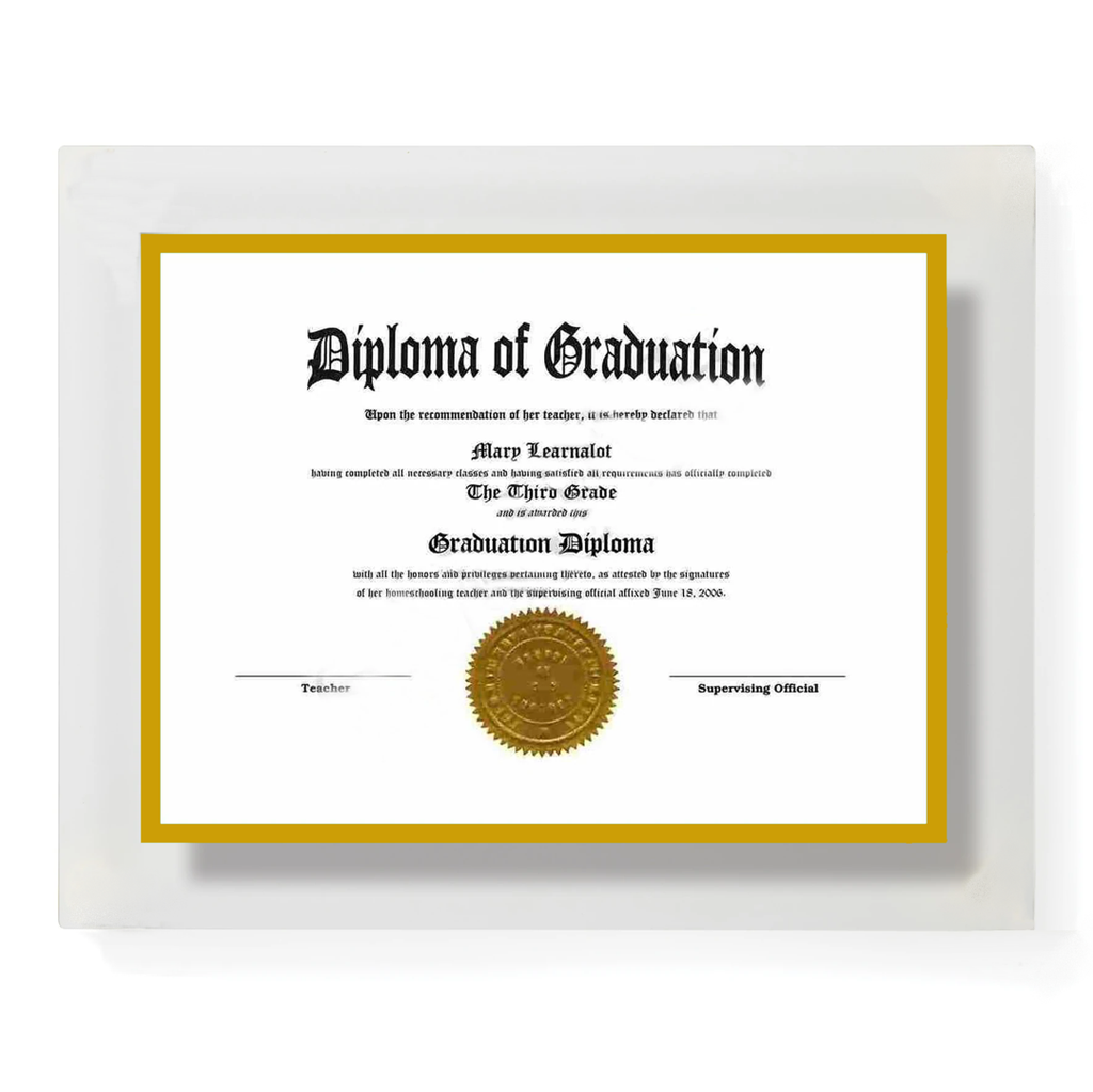 Custom Acrylic Certificate and Art Framing