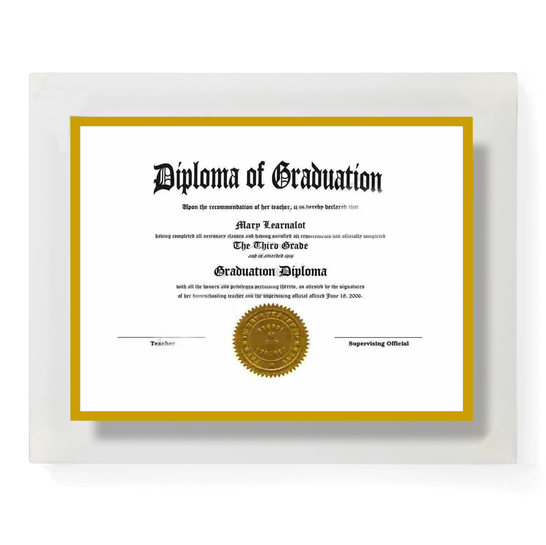 Custom Acrylic Certificate and Art Framing