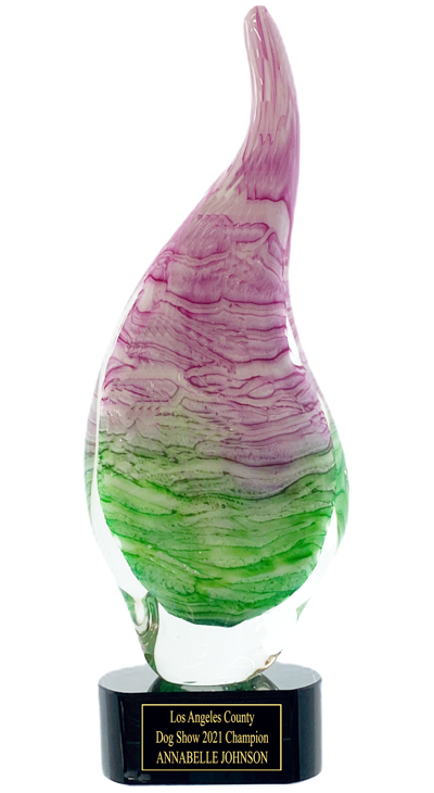 Organic Life Art Glass Trophy Award
