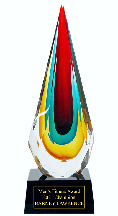 Rainbow Flare Art Glass Trophy Award