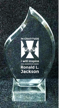 Beveled Flame Acrylic and Crystal Award