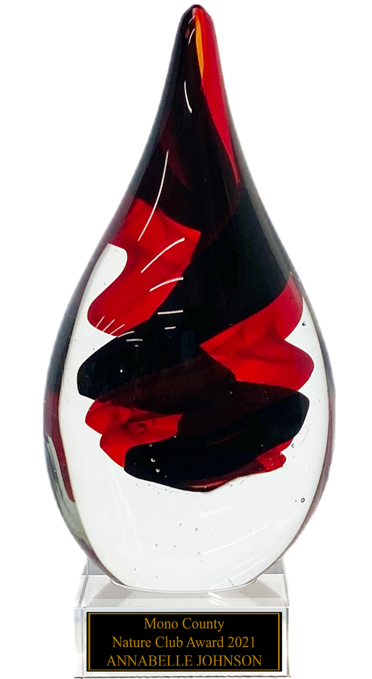 Color Crystal Red & Black Helix Trophy Award