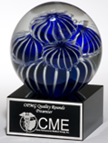 Blue Pillows Crystal Globe Trophy Award