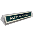 Clear Crystal Name Plate Holder Stand with Metal Name Plate