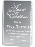 Clear Crystal Wedge Trophy Award