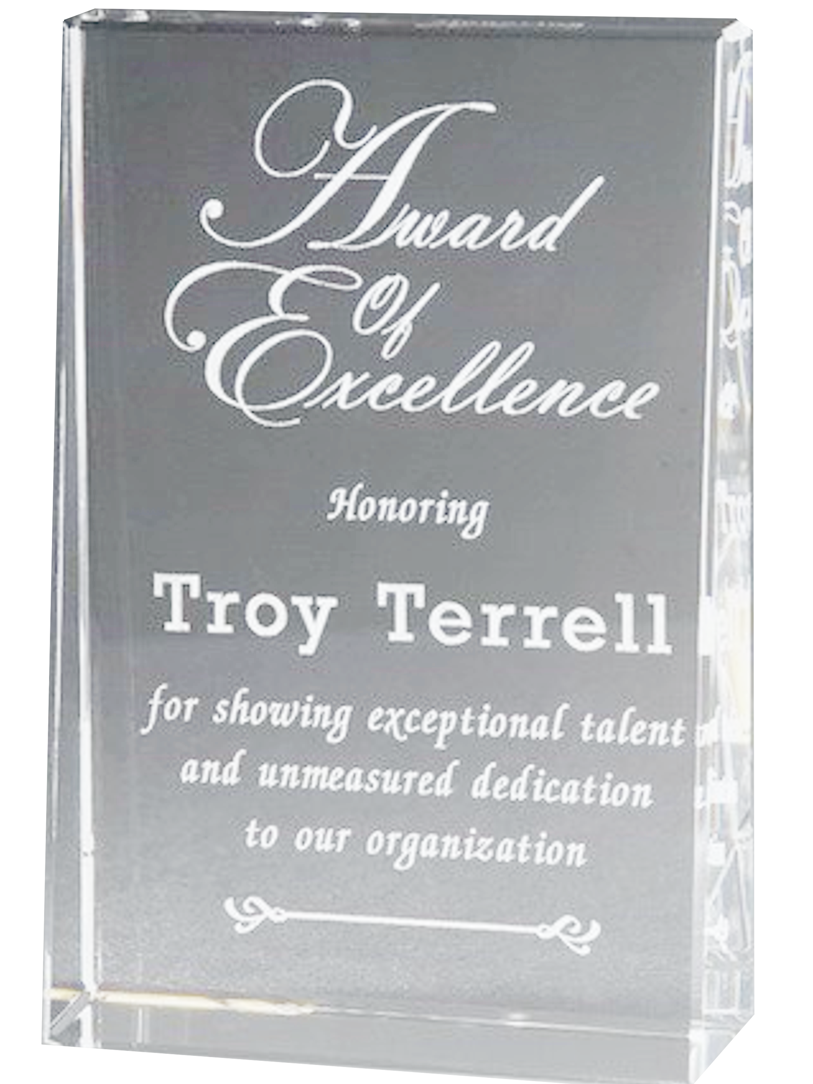 Clear Crystal Wedge Trophy Award